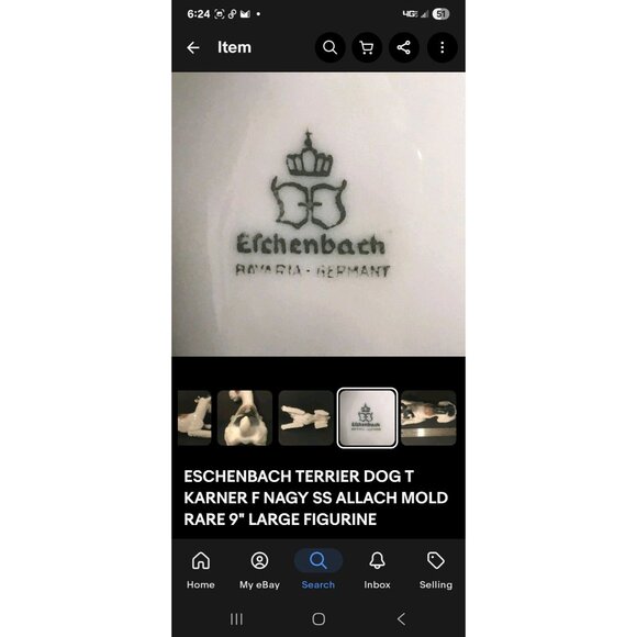 Efchenbach Bavaria Elephant Figurine Germany Porcelain 5" Rare Collectible - Picture 16 of 16